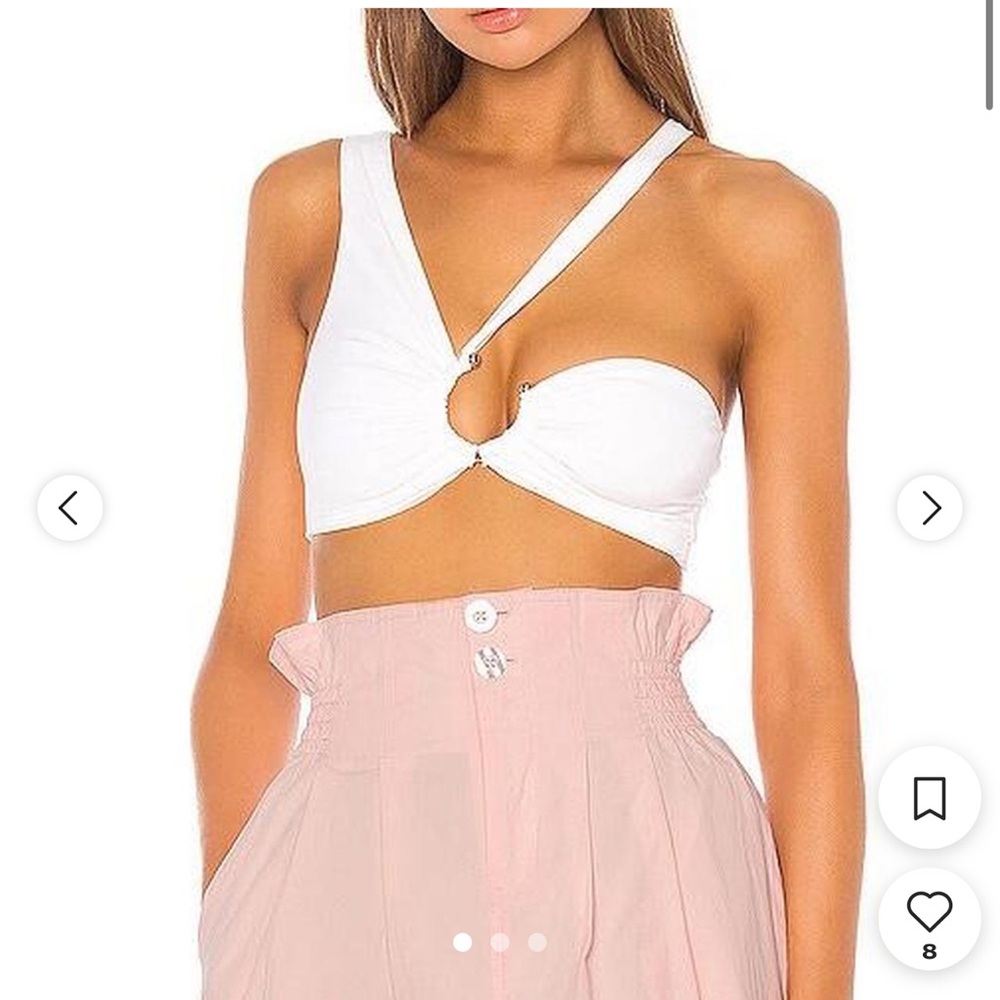 NEW WITH TAGS SUPER DOWN  ONE SHOULDER KATIE WHITE TOP